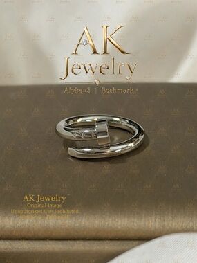 💎LUXURY RING Silver Titanium Nail Design Men Women Style